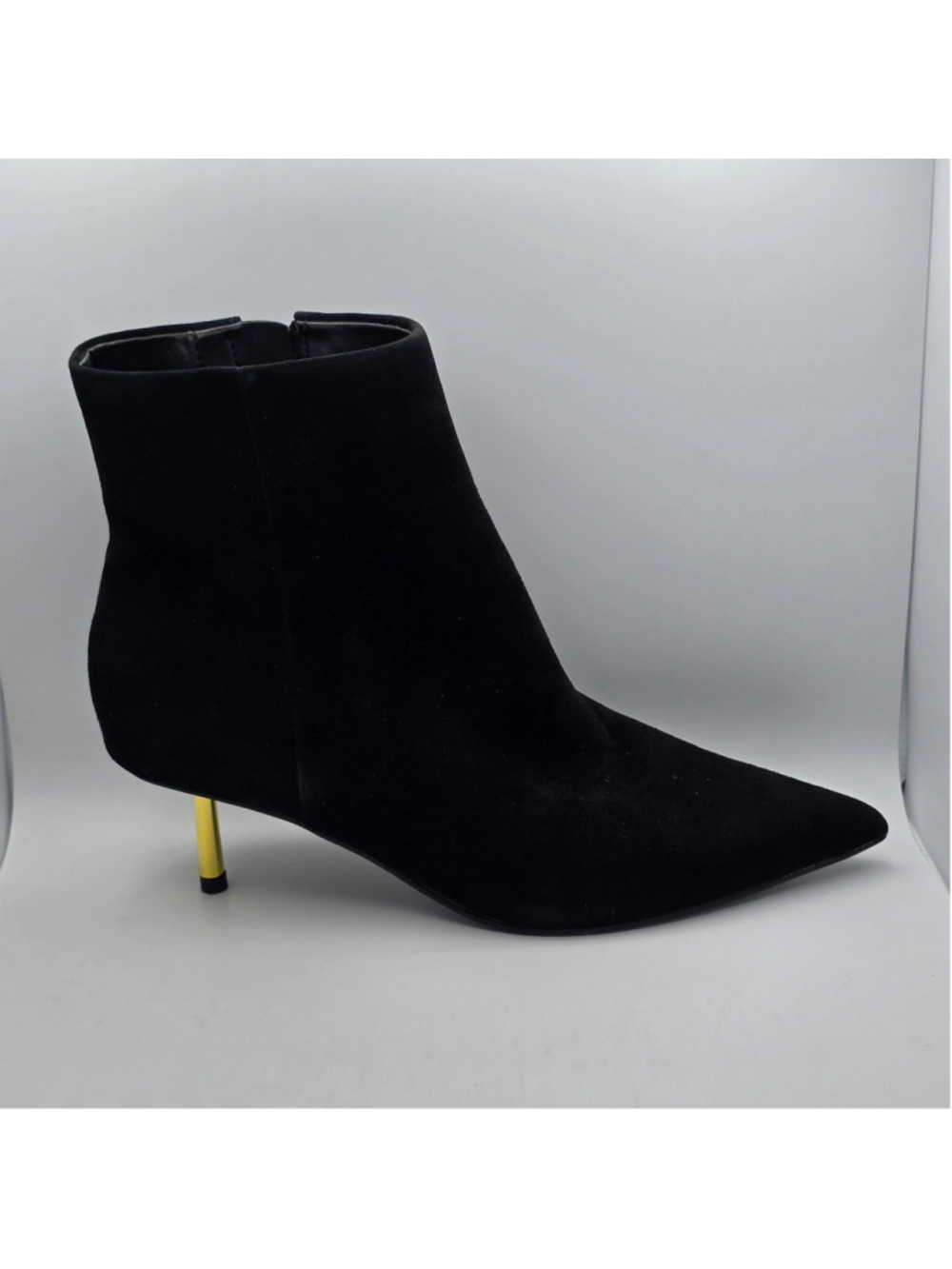 Nine West Women's Black Suede Ankle Boots with Gold Heel women's 6